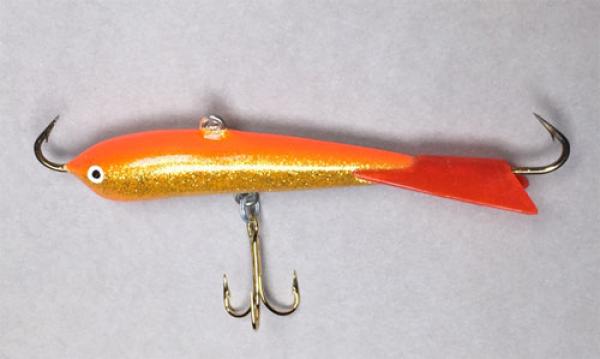 Jigger Größe 3 von Nils Master, Farbe: 88 Orange Attractor, Länge: 8 Zentimeter, Gewicht: 25 Gramm